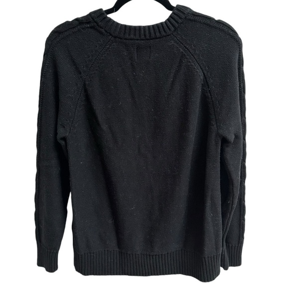 GAP Black Cable Knit Crewneck Sweater Maternity Women’s Medium - Picture 9 of 12